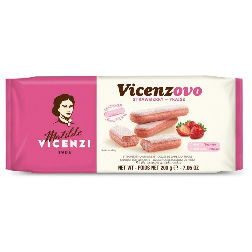 Vicenzi печенье Савоярди, клубничное, 200 гр